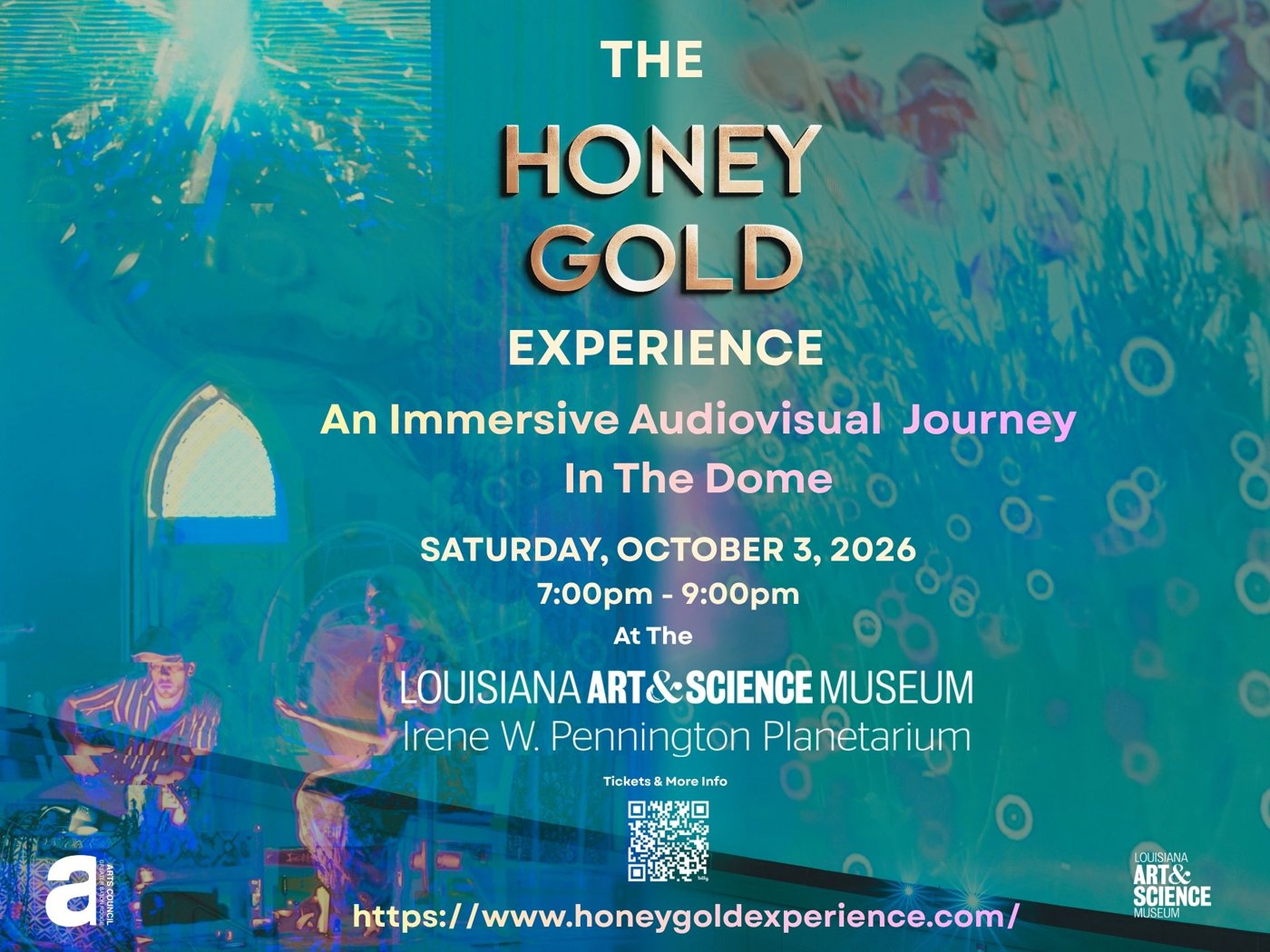 Flyer for The Honey Gold Experience at the Irene W. Pennington Planetarium, Saturday, October 3, 2026